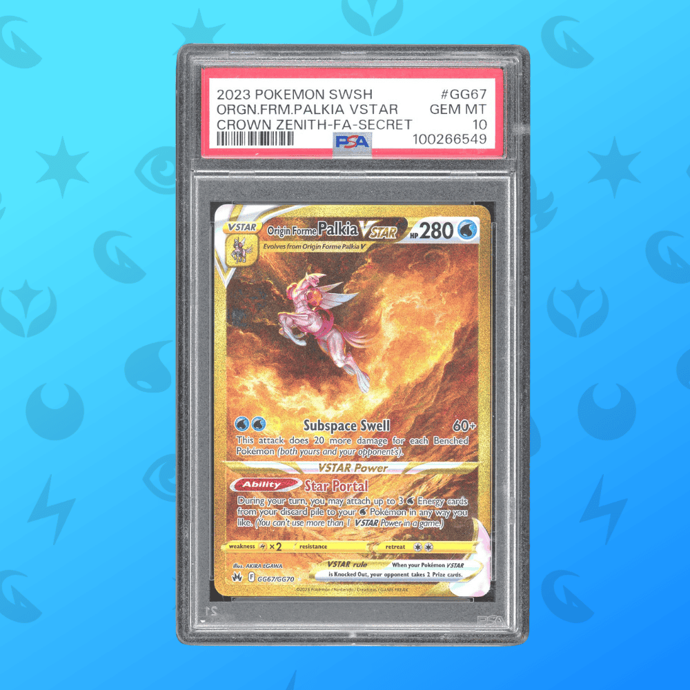 Siebeneu-Pokémon-Karte Palkia VSTAR aus 2023, PSA-geschützt, optimal für Sammler und TCG-Spieler.