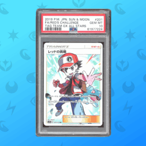 Pokémon Karte Red's Challenge im PSA Grading, Japan, 2019, Sun & Moon Serie, seltene Sammelkarte.