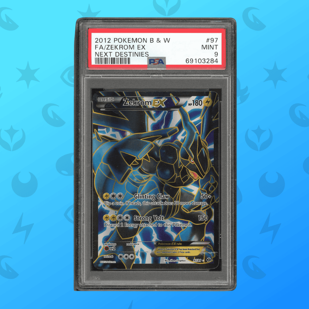 Zauberkarte Pokémon EX im PSA 9 Schutzgriff, hochwertige Sammlerkarte, seltene Pokémon Karte.
